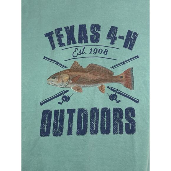 Vintage Texas 4-H Outdoors T-Shirt - Size XL - Green Clover Fishing Design - Picture 4 of 16